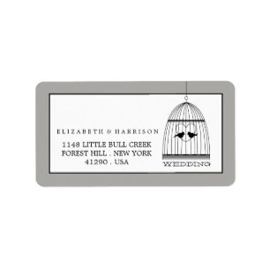 Vintage Heart Birdcage Wedding Label