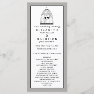 Vintage Heart Birdcage Wedding Program Programme