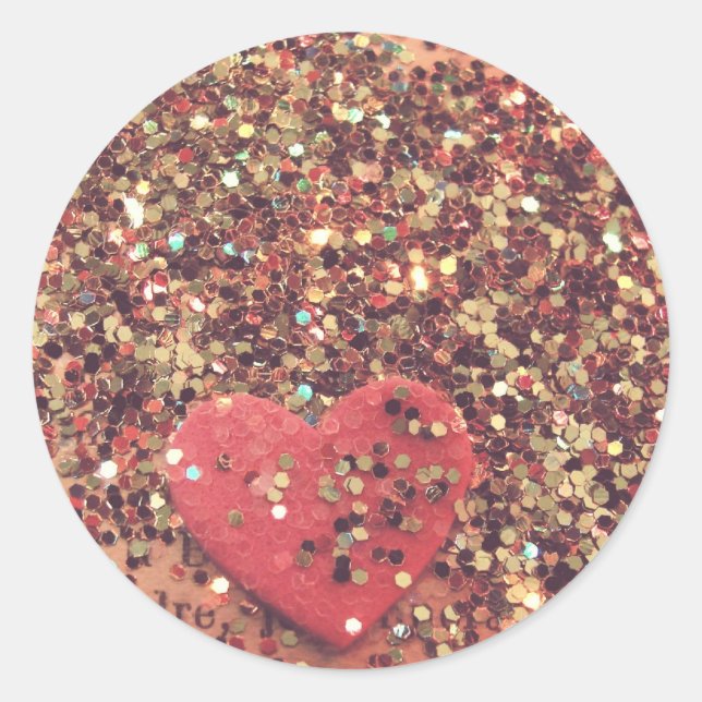 Vintage Heart Classic Round Sticker (Front)
