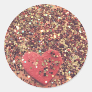 Vintage Heart Classic Round Sticker