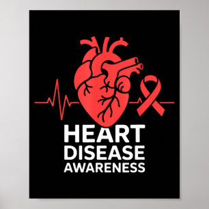 Vintage Heart Disease Awareness Heart Recovery Men Poster