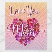 Vintage Heart Floral Wreath Love You Mum