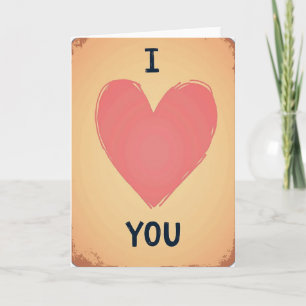 Vintage Heart I Love You Card