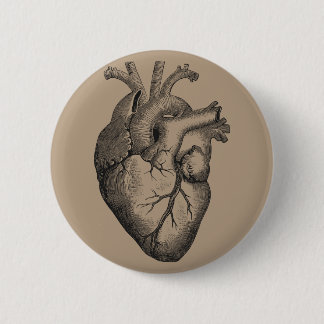 Vintage Heart Illustration 6 Cm Round Badge