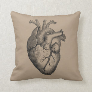 Vintage Heart Illustration Cushion