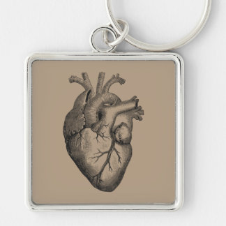Vintage Heart Illustration Key Ring