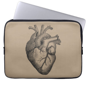 Vintage Heart Illustration Laptop Sleeve