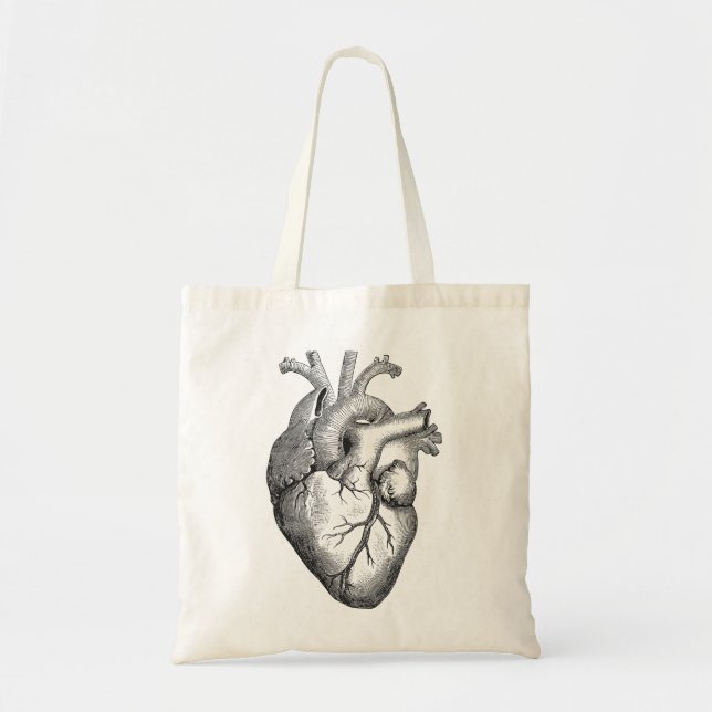 Vintage Heart Illustration Tote Bag (Front)
