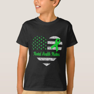 Vintage Heart Mental Health S Mental Health Awaren T-Shirt