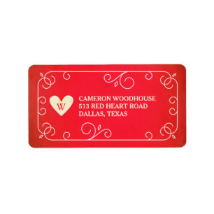 Vintage Heart Monogram Label