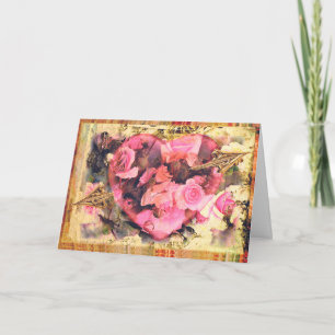 Vintage Heart n' Roses Valentine Greeting Card