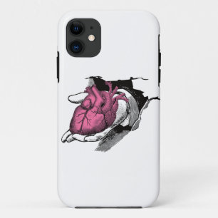 Vintage Heart On Hand Through Crack iPhone 11 Case