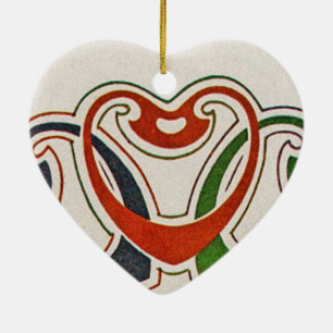 Vintage Heart Ornament by Alphonse Mucha