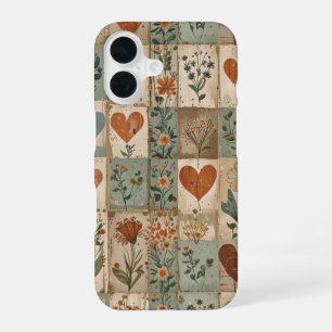 Vintage Heart Patchwork Aesthetic Phone Case