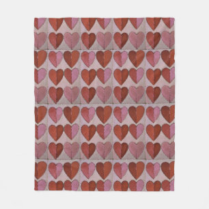Vintage Heart Pattern Fleece Blanket