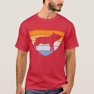 Vintage Heart Pig Farm Animal Swine Premium T-Shirt