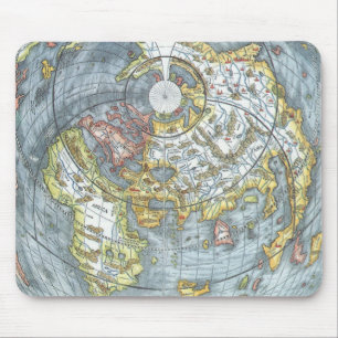 Vintage Heart Shaped Antique World Map Peter Apian Mouse Mat