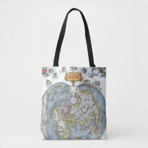 Vintage Heart Shaped Antique World Map Peter Apian Tote Bag