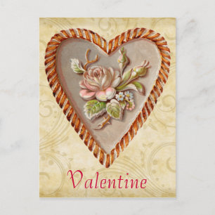 Vintage Heart Valentine Postcard