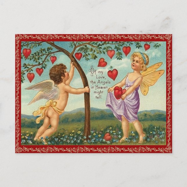 Vintage Heart Valentine Postcard (Front)