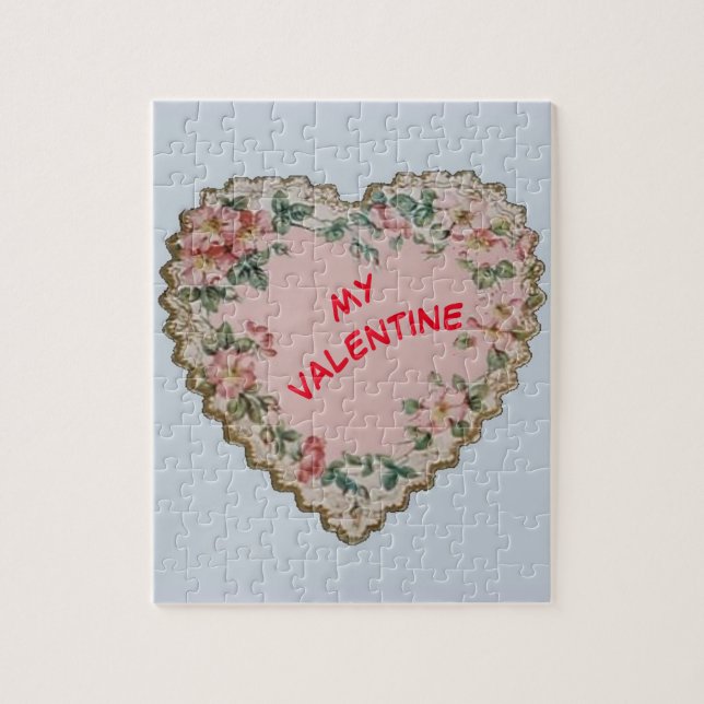 Vintage Heart Valentine's Day Puzzle (Vertical)
