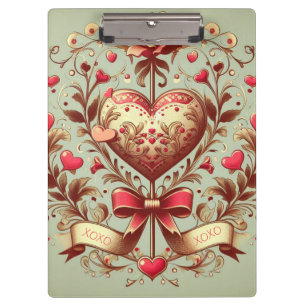 Vintage Heart Valentine's day xoxo  Clipboard