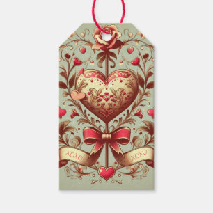 Vintage Heart Valentine's day xoxo Gift Tags