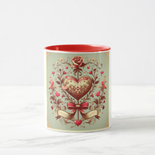 Vintage Heart Valentine's day xoxo  Mug