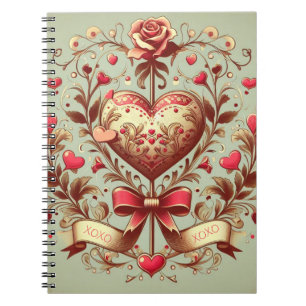 Vintage Heart Valentine's day xoxo Notebook