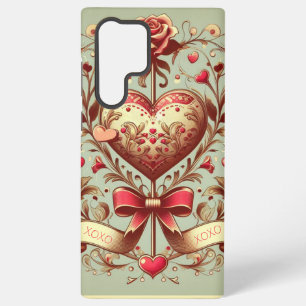 Vintage Heart Valentine's day xoxo  Samsung Galaxy Case