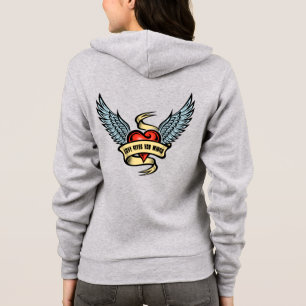 Vintage Heart With Wings Hoodie