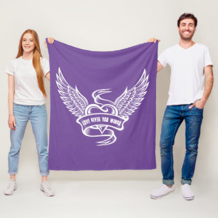 Vintage Heart With Wings, Love Gives You Wings Fleece Blanket
