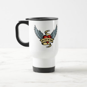 Vintage Heart With Wings, Love Gives You Wings Travel Mug