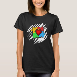 Vintage Heart World Autism Day Autistic Awareness T-Shirt
