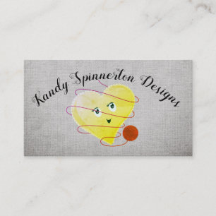 Vintage heart yarn knitting crochet business card
