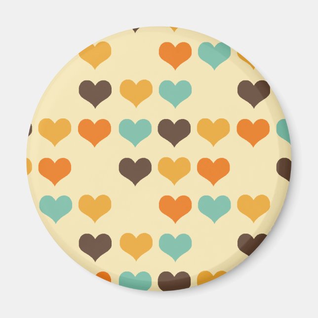 Vintage Hearts Colours Magnet (Front)