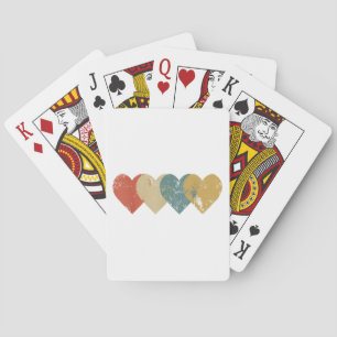 Vintage Hearts Cool Retro Valentines Day Gift for  Playing Cards