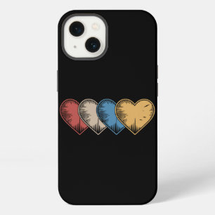 Vintage Hearts Cool Retro Valentines Day Gift iPhone 13 Case
