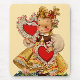 Vintage Hearts Sweetheart Mouse Mat