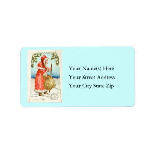 Vintage Hearty Christmas Greeting Address Label