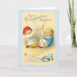 Vintage - Hearty Thanksgiving Greetings, Holiday Card