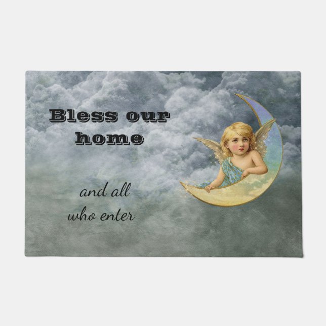 Vintage Heavenly Angel Door Mat (Front)