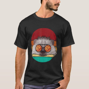 Vintage Hedgehog Face Wildlife Retro Animal Eighti T-Shirt