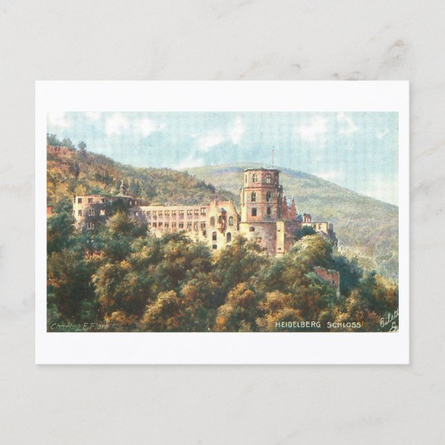 Vintage Heidelberg Castle  Postcard (Front)