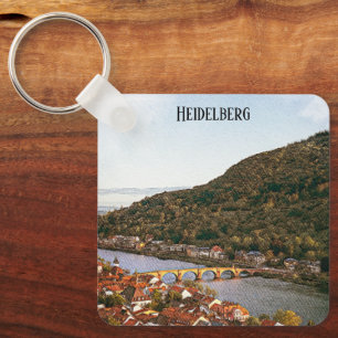 Vintage Heidelberg Germany City View Key Ring
