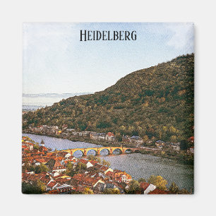 Vintage Heidelberg Germany City View Magnet