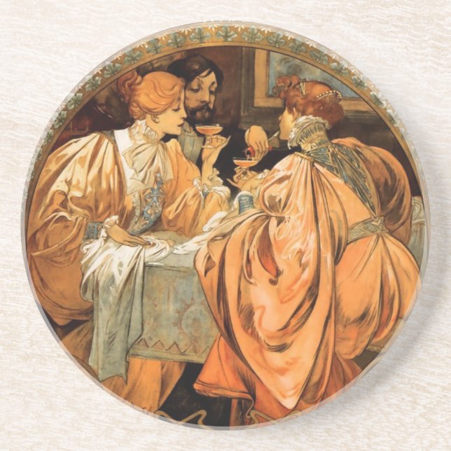 Vintage Heidsieck & Co Monopole Reims Wine Label Coaster (Front)