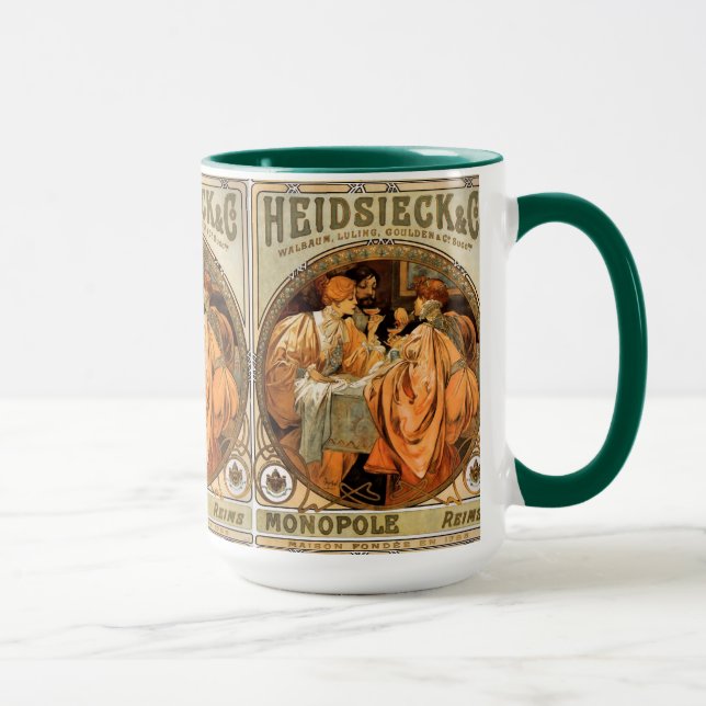 Vintage Heidsieck & Co Monopole Reims Wine Label Mug (Right)