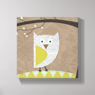 Vintage Heirloom Owl #2 Original Art Wall Canvas Print