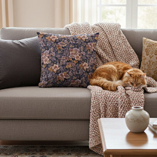 Vintage Heirloom Petals purple floral Cushion